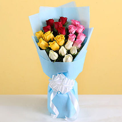 Stunning Mixed Color Roses Bouquet