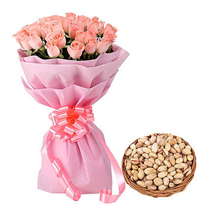 Dry Fruits with Pink Roses